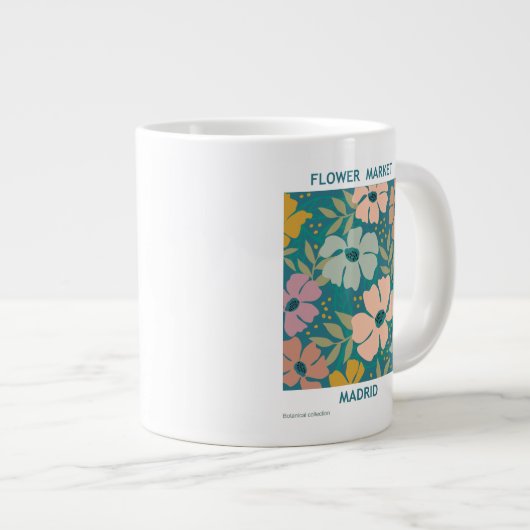 フラワーマーケットマドリードプリント ジャンボコーヒーマグカップ (正面右)