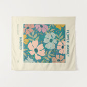 フラワーマーケットマドリードプリント タペストリー (正面(横))