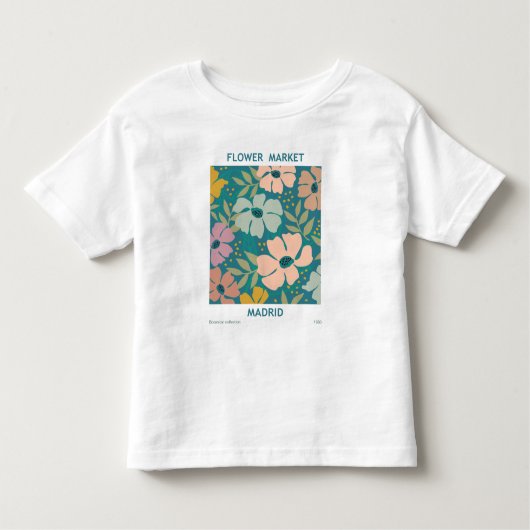 フラワーマーケットマドリードプリント トドラーTシャツ (正面)
