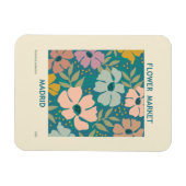 フラワーマーケットマドリードプリント マグネット (横)