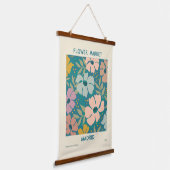 フラワーマーケットマドリードプリント 吊り下げ型タペストリー (傾斜あり)