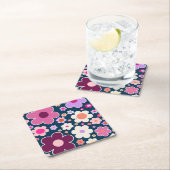 フラワーマーケットロンドンヴィナージュ抽象芸術花 スクエアペーパーコースター (インサイチュ)