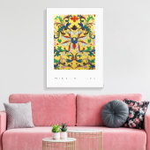 フラワーマーケットヴィンテージ黄色ワイルドフラワーボタニカル キャンバスプリント (インサイチュ (リビング))