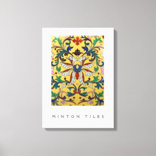 フラワーマーケットヴィンテージ黄色ワイルドフラワーボタニカル キャンバスプリント (正面)