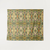 フラワーマーケットヴィンテージ黄色ワイルドフラワーボタニカル タペストリー (正面(横))