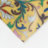 フラワーマーケットヴィンテージ黄色ワイルドフラワーボタニカル フリースブランケット (角)