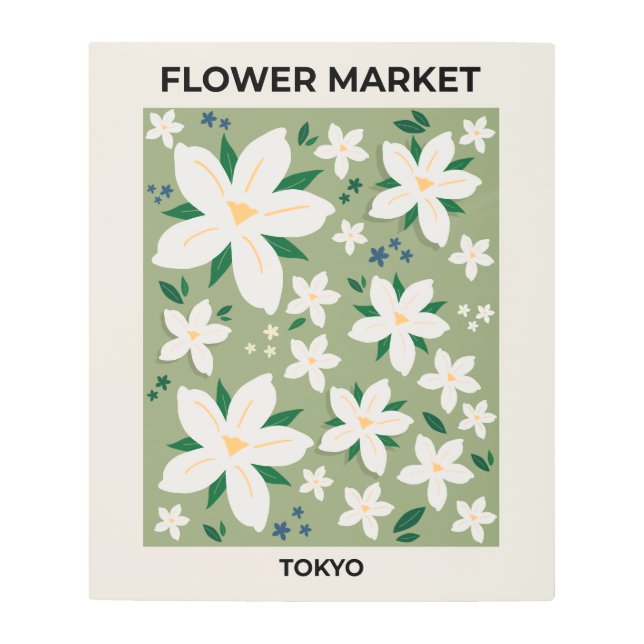 フラワーマーケット東京花モダン柄デコール メタルプリント (正面)