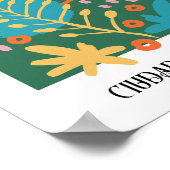 フラワーマーケット編集可能メキシコシティ ポスター (角)