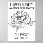 フラワーマーケット誕生フラワーNOVEMBERアートプリント ポスター (正面)