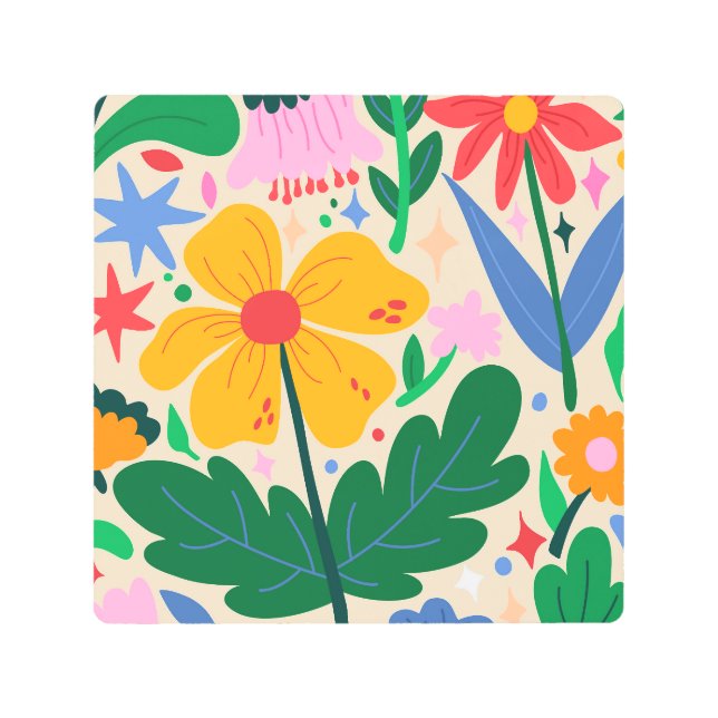 フラワーミックステープ メタルプリント (正面)