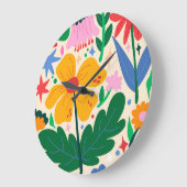 フラワーミックステープ ラージ壁時計 (傾斜)