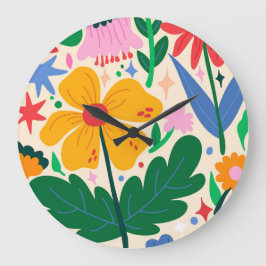 フラワーミックステープ ラージ壁時計