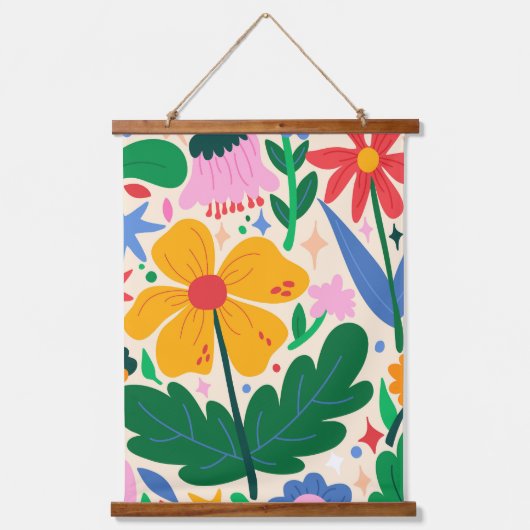 フラワーミックステープ 吊り下げ型タペストリー (正面)