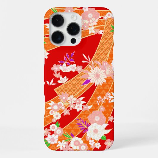 フラワーミックス着物柄 春 iPhoneケース (裏面)