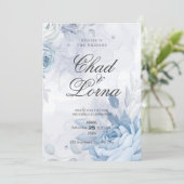 フラワーミニマリストウォーターカラー結婚式招待状 招待状 (スタンド正面)