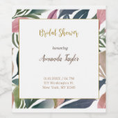 フラワーミニマリストカリグラフィーブライダルシャワーカード ワインラベル (シングルラベル)