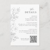フラワーミニマリスト結婚式詳細同封カード エンクロージャーカード (正面)