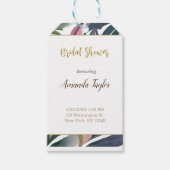 フラワーミニマルカリグラフィーブライダルシャワーカーズ ギフトタグ (正面)
