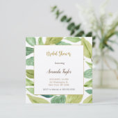 フラワーミニマルカリグラフィーブライダルシャワーカード 招待状 (スタンド正面)