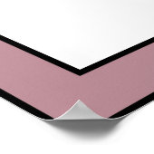 フラワーミニマルブラックラインアートメイヴプラム縁ど ポスター (角)