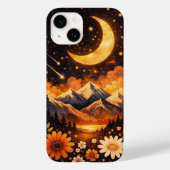 フラワームーンパターンのスマホケース - かわいい美意識 Case-Mate iPhoneケース (裏面)