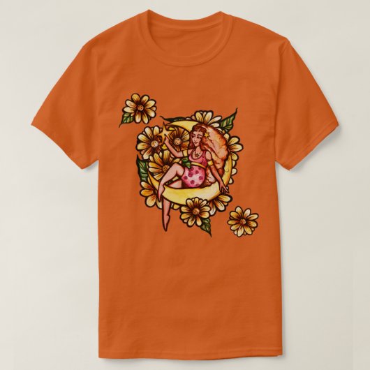 フラワームーン女神 Tシャツ (デザイン正面)