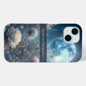 フラワームーン・マジック デザイン + カスタムネーム Case-Mate iPhoneケース (裏面 (横))