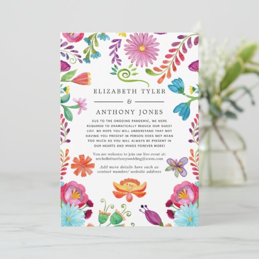 フラワーメキシカンフィエスタ 縮小結婚式ゲストリスト 案内状 (スタンド正面)