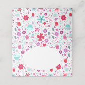 フラワーメドウウォーターカラーティール(緑がかった色) プレイスカード (外部開封)