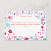 フラワーメドウウォーターカラーティール（緑がかった色）結婚ズ詳細 エンクロージャーカード (正面)