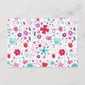 フラワーメドウウォーターカラーティール（緑がかった色）結婚ズ詳細 エンクロージャーカード (裏面)