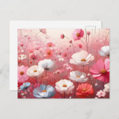 フラワーメドウエステティックヴィンテージ ポストカード (正面/裏面)