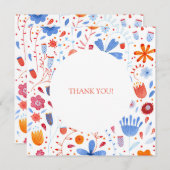 フラワーメドウ水彩結婚色 サンキューカード (正面/裏面)