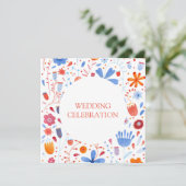 フラワーメドウ水彩結婚色 招待状 (スタンド正面)