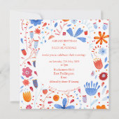 フラワーメドウ水彩結婚色 招待状 (裏面)