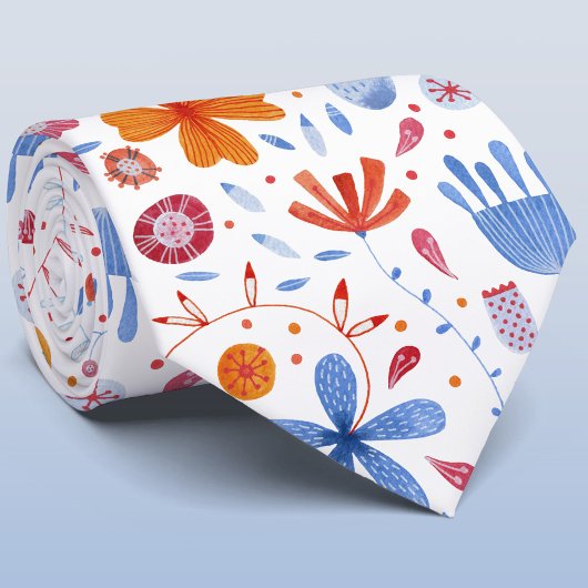 フラワーメドウ水彩 ネクタイ