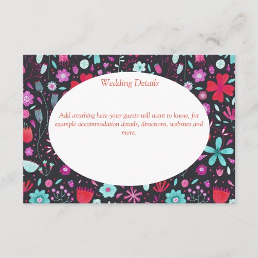 フラワーメドウ水色ダーク結婚ズ詳細 エンクロージャーカード (正面)