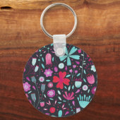 フラワーメドウ水色（濃色） キーホルダー (正面)