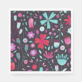 フラワーメドウ水色（濃色） スタンダードランチョンナプキン (正面)