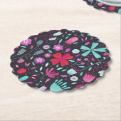 フラワーメドウ水色（濃色） ペーパーコースター (アングル)