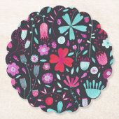 フラワーメドウ水色（濃色） ペーパーコースター (正面)