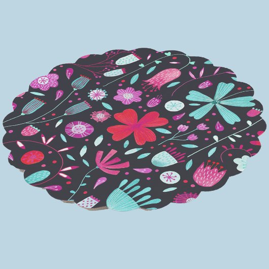 フラワーメドウ水色（濃色） ペーパーコースター