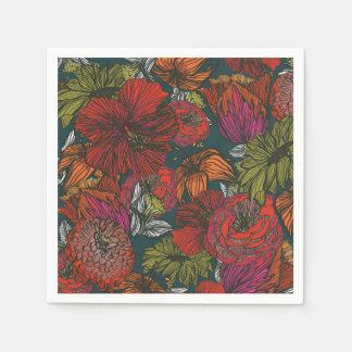 フラワーメドレー スタンダードカクテルナプキン