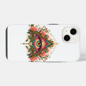 フラワーモザイク・アイ iPhone 14 タフケース iPhoneケース (裏面横)