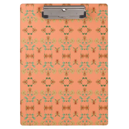 フラワーモダンとストライプOfficeクリップボード クリップボード (正面)