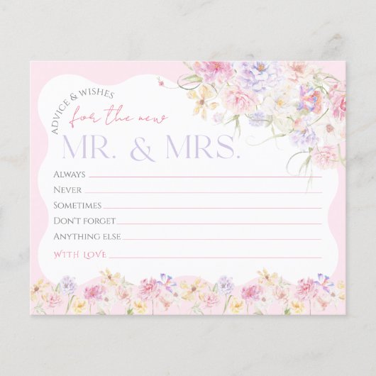 フラワーモダンウェーブライダルシャワーウィッシュゲーム (正面)