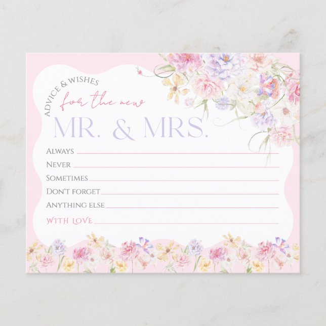 フラワーモダンウェーブライダルシャワーウィッシュゲーム (正面)