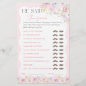 フラワーモダンウェーブライダルシャワー推測ゲーム (正面)