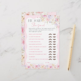 フラワーモダンウェーブライダルシャワー推測ゲーム