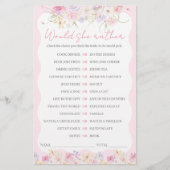 フラワーモダンウェーブライダルシャワー推測ゲーム (正面)